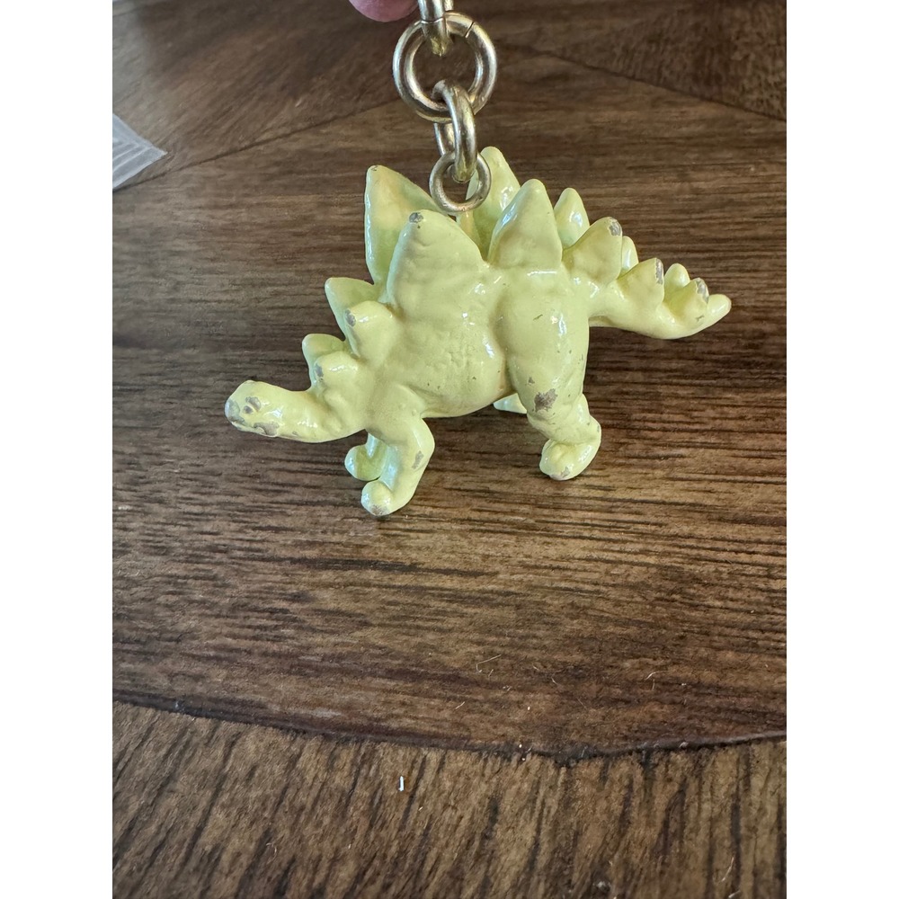Coach Steggy Dinosaur Bag Charm Yellow Brass Enamel Stegosaurus Keychain CAX77